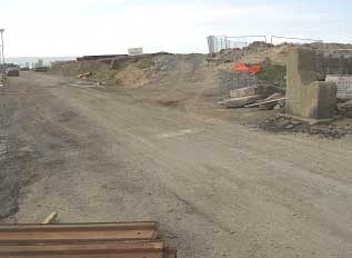 Former site of Dwarf Mallow (Malva neglecta) at Burry Port Harbour Sill construction site, 19 April 2002. © Photo R.D.Pryce
