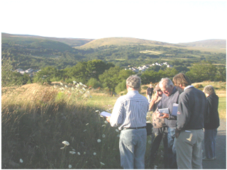 Examining Wild Carrot (Daucus carota) an area of the golf-course where a wild-flower seed-mix had been used © Kath Pryce.